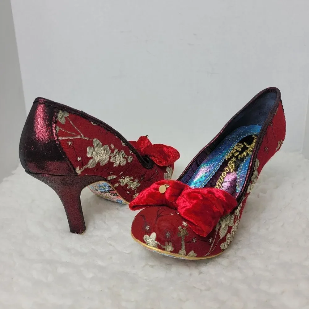 Irregular Choice French Fries Womens Shies Size 10.5 velvet Floral Evening Court